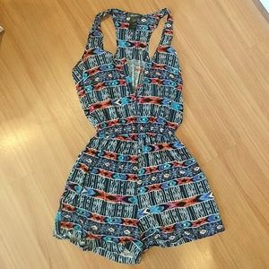 Blue Red Romper